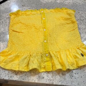 New Abercrombie Yellow Smocked Tube Top
